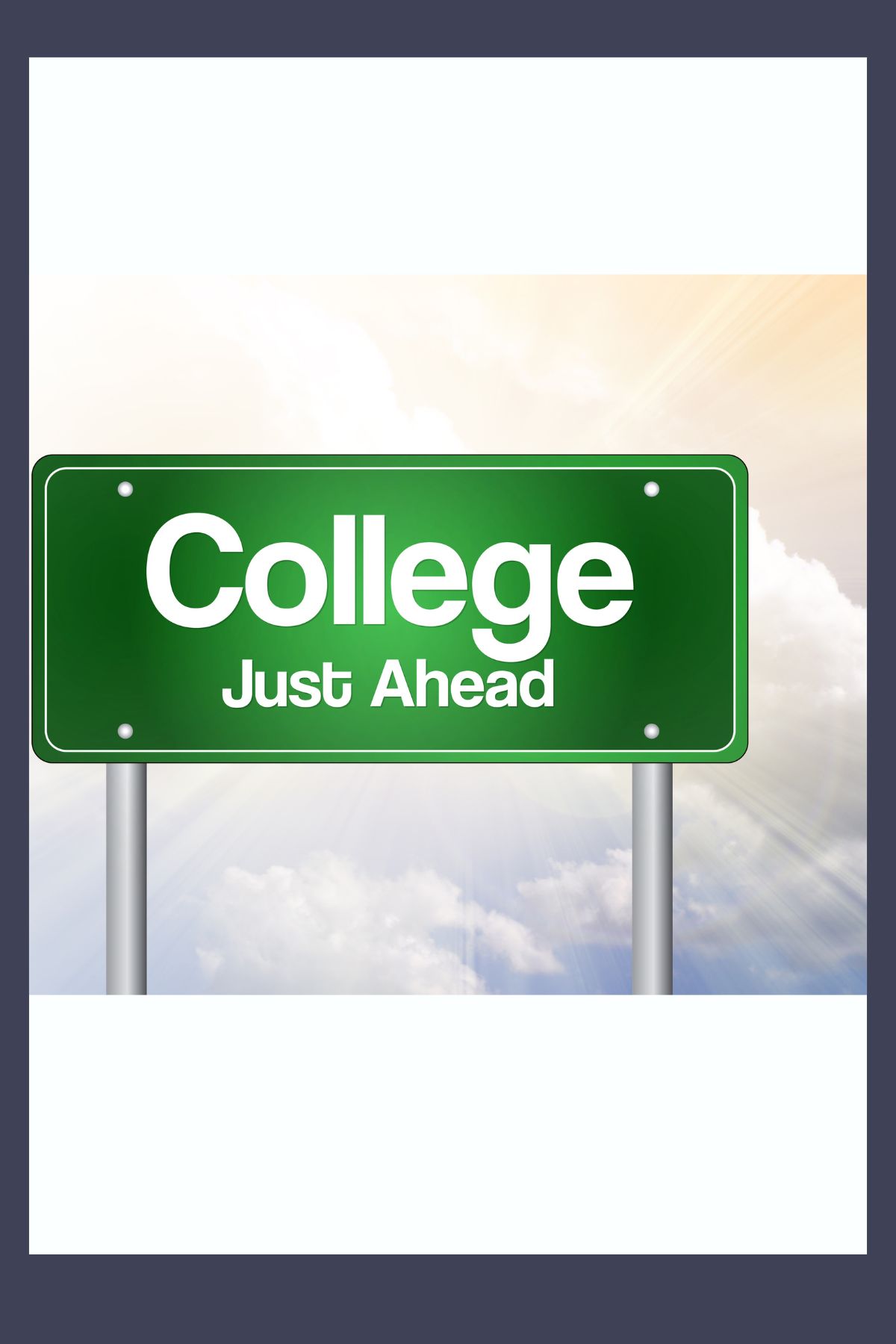 college just ahead sign. 