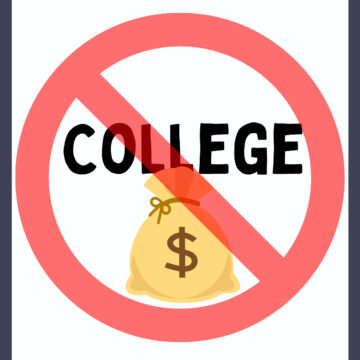 ways to save money at college with a bag of money and no symbol.