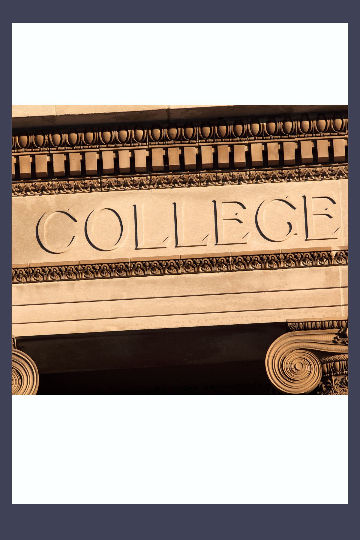 a college building that says college on it. 